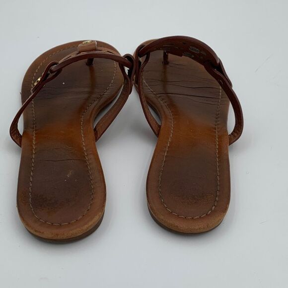 Tory Burch Miller thong Brown Leather Cutout Sandals size 7.5 - Picture 8 of 10